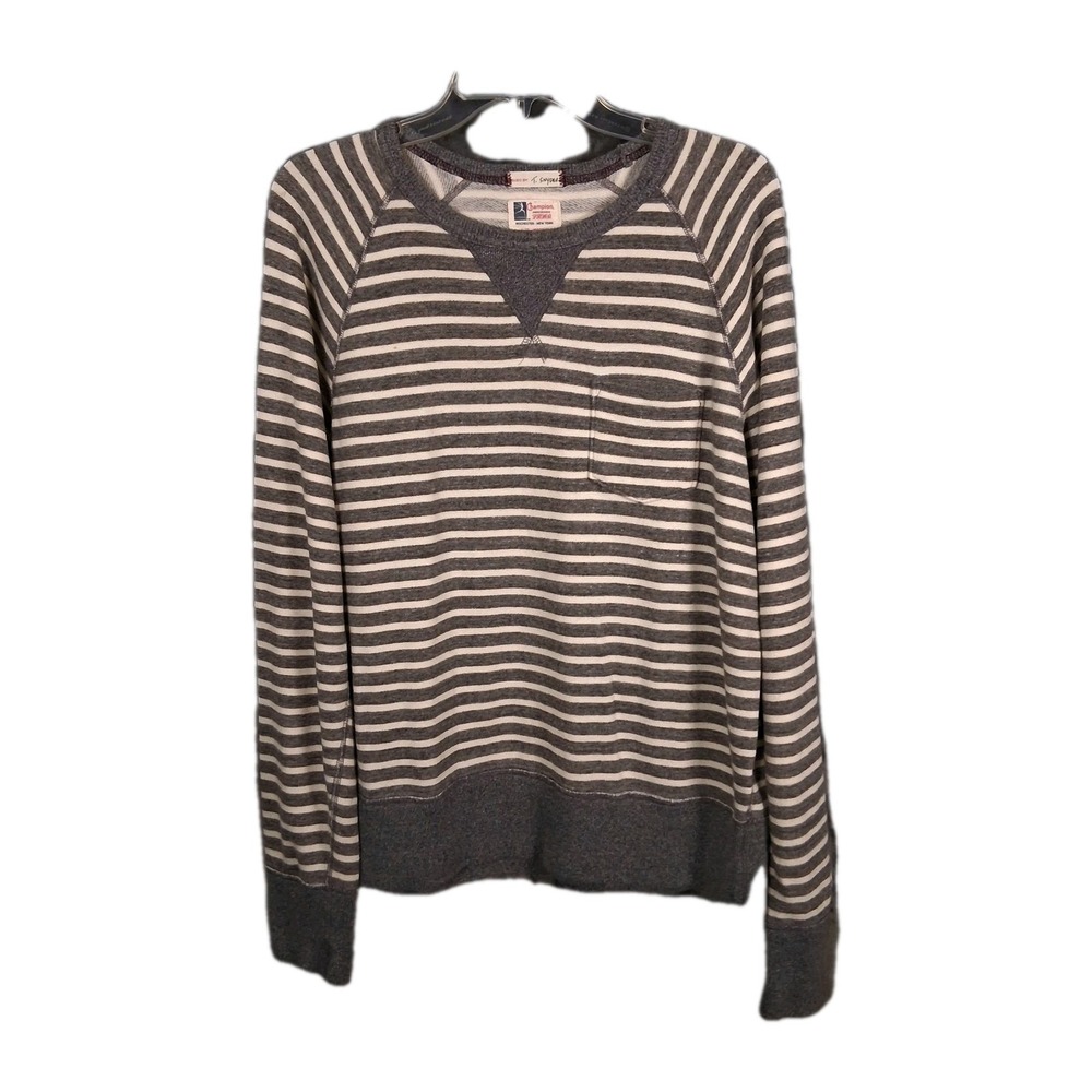 Todd Snyder X Champion Ringer Pullover Men's Medium Stripe Long Sleeve